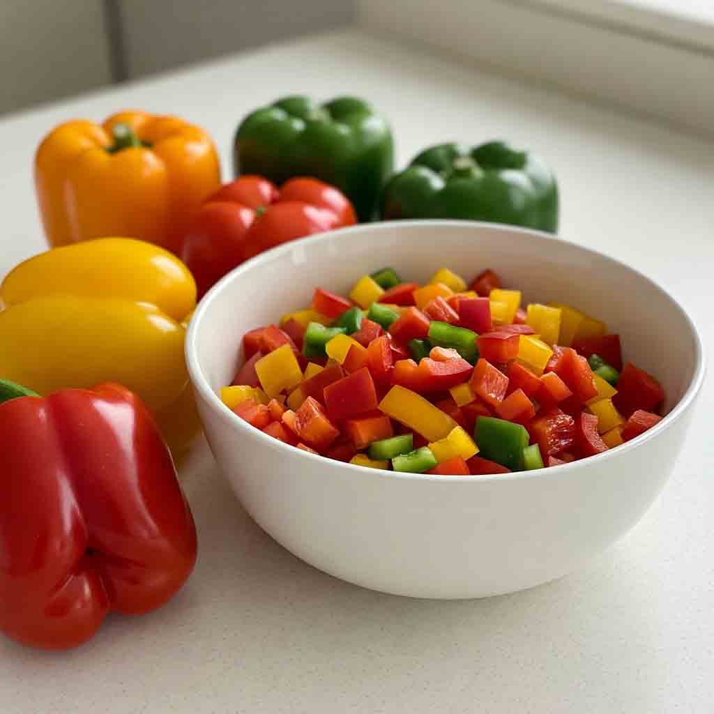 Bell Peppers - Mixed - Chopped - 250gms