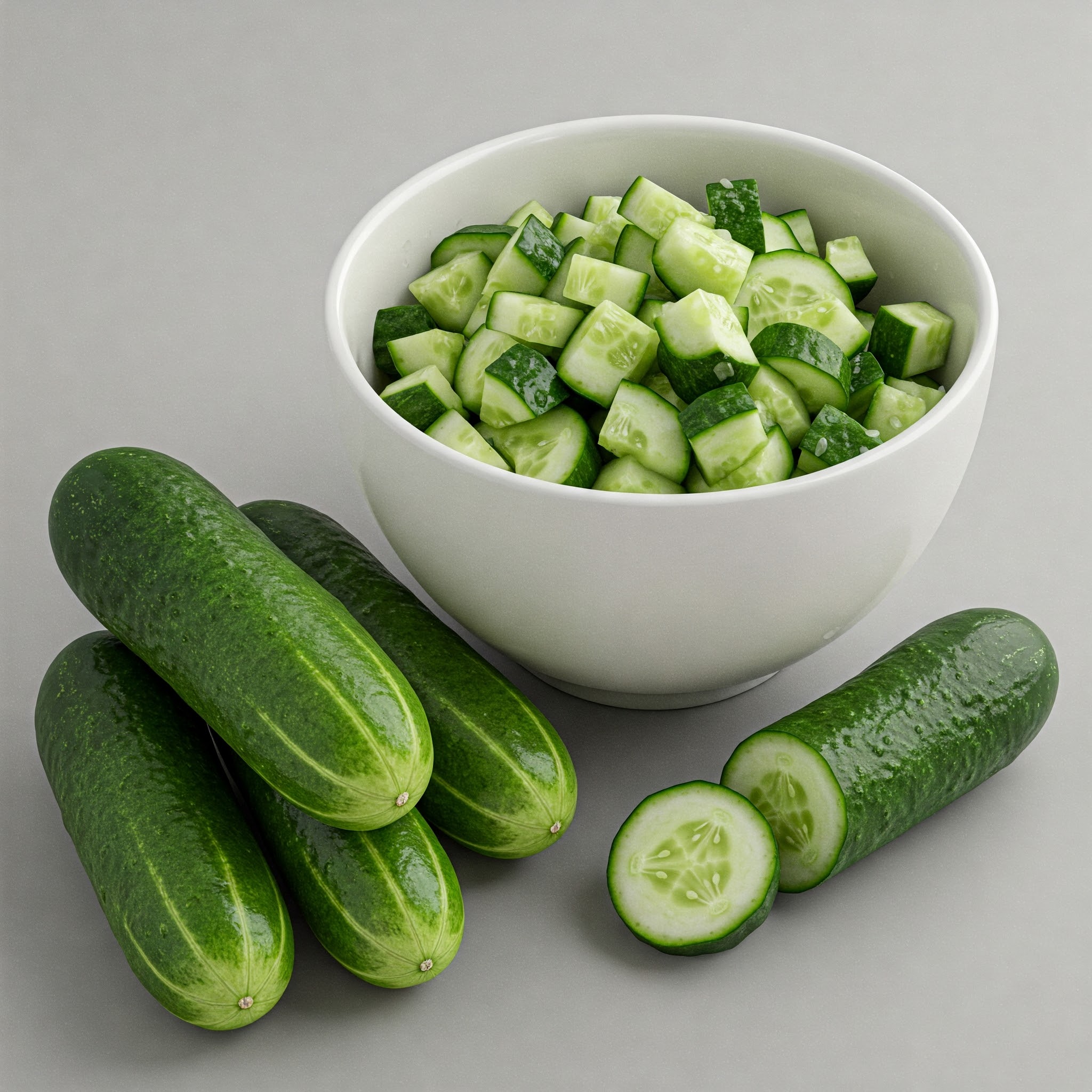 English Cucumber - Diced - 500gms