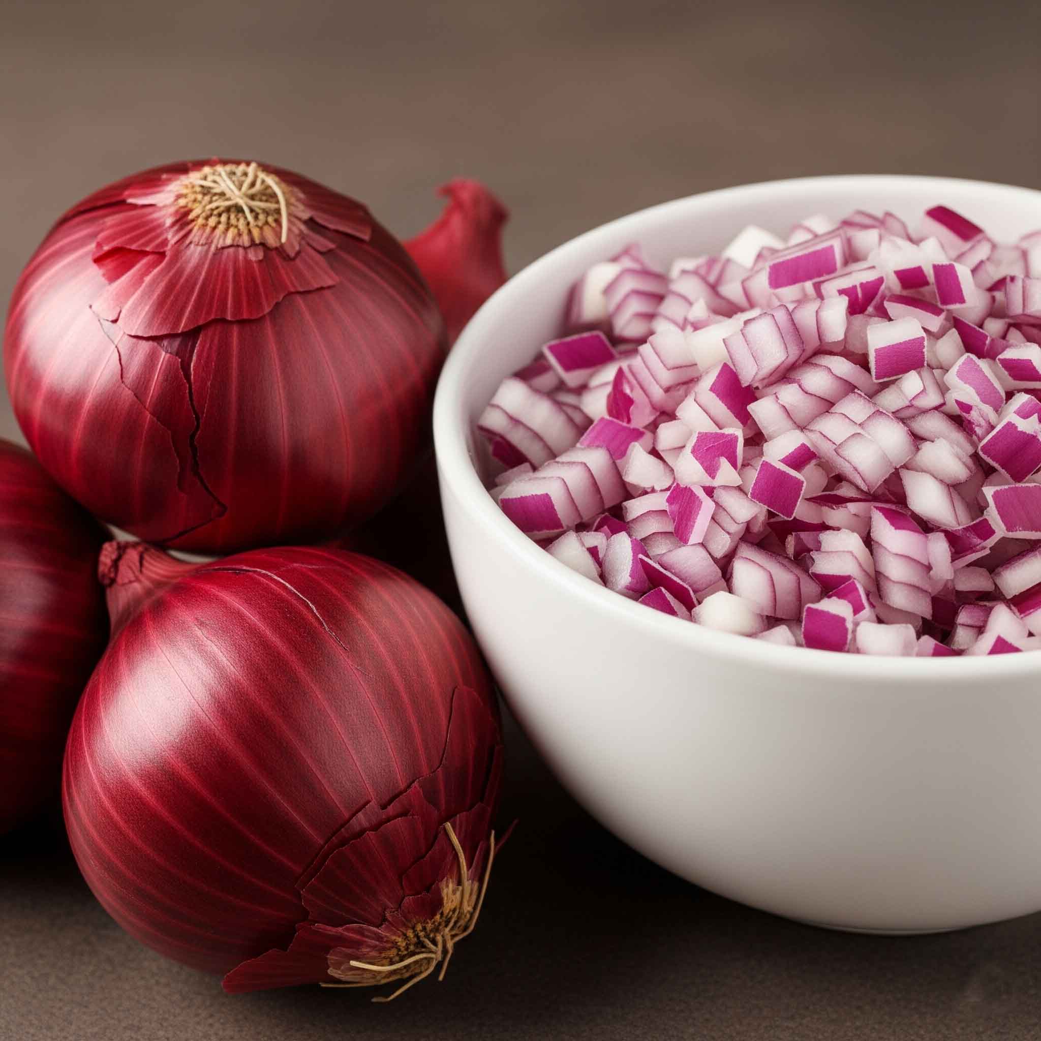 Red Onions - Diced - 250gms